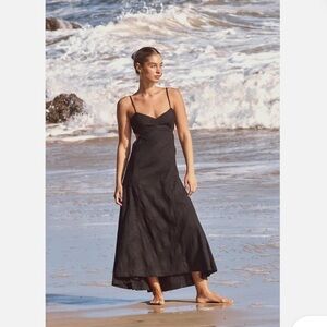 Free People Inma Cutouts Sweetheart Neck open Back Midi Dress